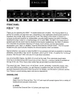 Preview for 3 page of Peavey KB/A 15 Operating Manual