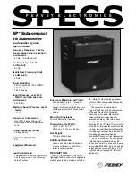 Preview for 1 page of Peavey Lo Max 18 Specifications