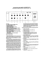 Предварительный просмотр 2 страницы Peavey MA 635 Operating Instructions Manual