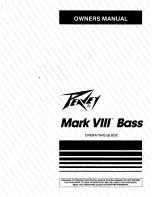 Peavey Mark VIII Series Bass Owner'S Manual предпросмотр