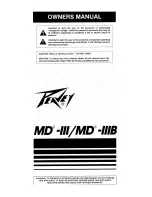 Preview for 1 page of Peavey MD-III Owner'S Manual