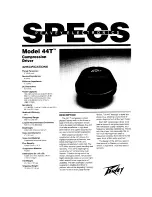 Preview for 1 page of Peavey Model 44T User Manual