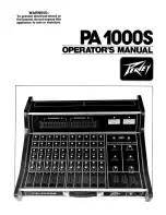 Peavey PA 1000S Operator'S Manual preview