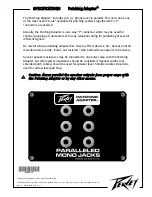 Предварительный просмотр 1 страницы Peavey Patching Adapter Specifications