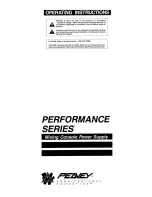 Peavey Performance Series Operating Instructions preview