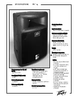 Предварительный просмотр 1 страницы Peavey PR 15 Specifications