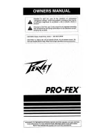 Предварительный просмотр 1 страницы Peavey Pro Fex User Manual