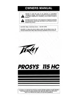 Preview for 1 page of Peavey ProSys 115HC User Manual