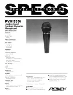 Peavey PVM 535i Specification Sheet предпросмотр