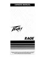 Предварительный просмотр 1 страницы Peavey Rage User Manual