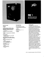 Peavey RBS 1 Specification Sheet предпросмотр