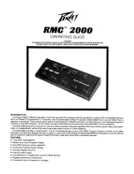 Peavey RMC 2000 Operating Manual предпросмотр