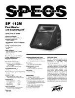 Peavey SP 112M Specification Sheet предпросмотр