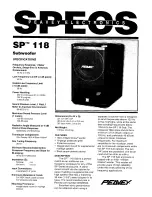 Peavey SP 118 Specifications preview