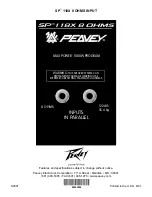 Предварительный просмотр 4 страницы Peavey SP 118X Specifications