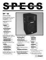 Peavey SP 1X Specifications предпросмотр