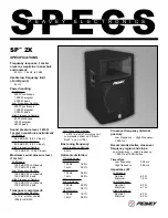 Предварительный просмотр 1 страницы Peavey SP 2X Specifications