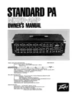 Peavey Standard PA Owner'S Manual preview