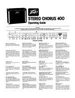 Peavey STEREO CHORUS 400 Operating Manual предпросмотр