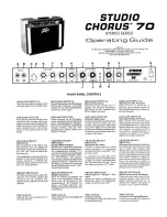 Предварительный просмотр 1 страницы Peavey Studio Chorus 70 Operating Manual