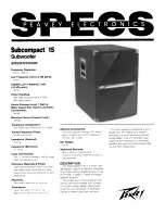 Preview for 1 page of Peavey Subcompact 15 Specification Sheet