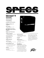 Peavey Subcompact 18 Specification Sheet preview