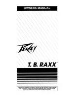 Предварительный просмотр 1 страницы Peavey T.B. RAXX Owner'S Manual