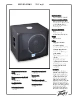 Preview for 1 page of Peavey TLS 115X Specifications