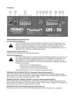 Предварительный просмотр 17 страницы Peavey UM-10 Operating Manual