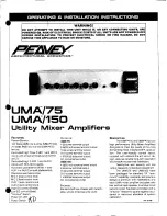 Peavey UMA/150 Operating & Installation Manual предпросмотр