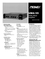 Peavey UMA/35 Specifications preview