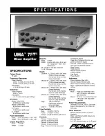 Предварительный просмотр 1 страницы Peavey UMA 75T II Specifications