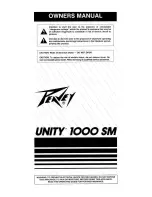 Peavey Unity 1000 SM Owner'S Manual preview