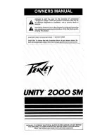 Preview for 1 page of Peavey Unity 2000 SM Owner'S Manual