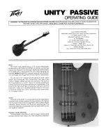 Предварительный просмотр 1 страницы Peavey Unity Passive Operating Manual