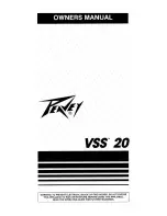 Предварительный просмотр 1 страницы Peavey VSS 20 User Manual