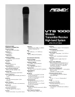 Предварительный просмотр 1 страницы Peavey VTS 1000 Specifications