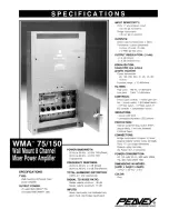 Peavey WMA 150 Specification Sheet предпросмотр