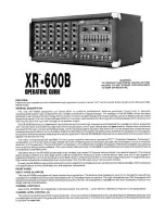 Preview for 1 page of Peavey XR-600B Operating Manual