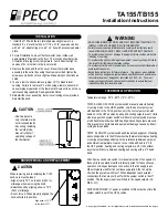 Peco TA155 Installation Instructions предпросмотр