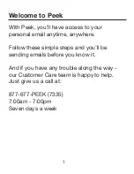 Preview for 2 page of Peek Mobile email device Quick Start Manual