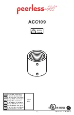 peerless-AV ACC109 Manual preview