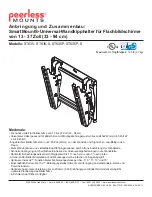 Предварительный просмотр 22 страницы PEERLESS Mounts SmartMount ST635 Installation And Assembly Manual