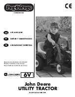 Предварительный просмотр 1 страницы Peg-Perego John Deere UTILITY TRACTOR IGED1069 Use And Care Manual