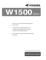 Предварительный просмотр 1 страницы Pegasus W1500 series Instruction Manual