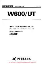 Pegasus W600/UT Instructions Manual предпросмотр