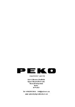 Предварительный просмотр 20 страницы PEKO SD-1700 Installation And Operating Manual