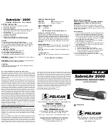 Preview for 1 page of Pelican SabreLite 2000 Operating Instructions