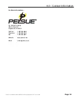 Предварительный просмотр 19 страницы Pelsue 107077-001 Product Manual