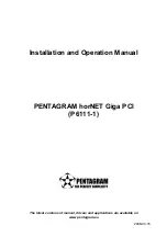 Pentagram horNET Giga PCI Installation And Operation Manual preview